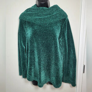 Soft Surroundings Green Cowl Neck Knit Sweater sz S